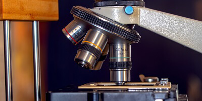 Close up of microscope