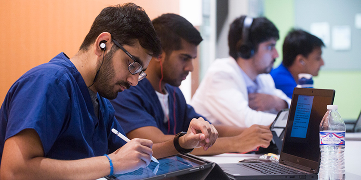 students studying