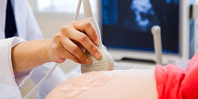 sonogram being performed