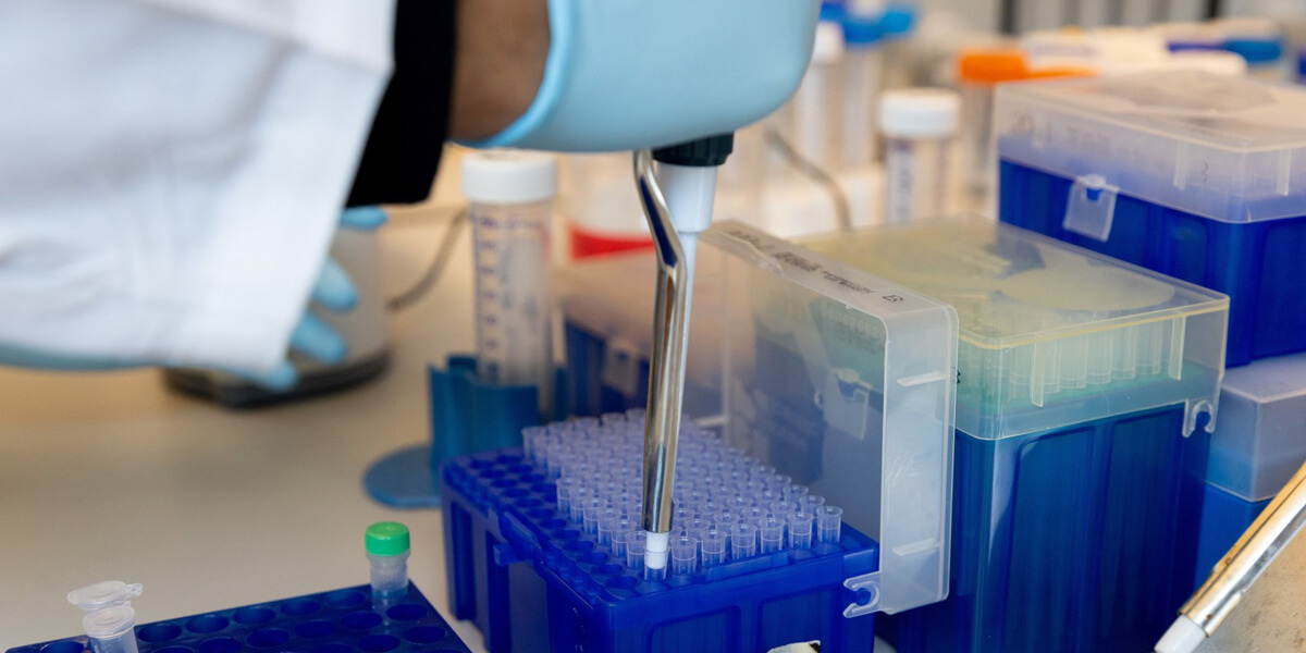 Scientist working in lab