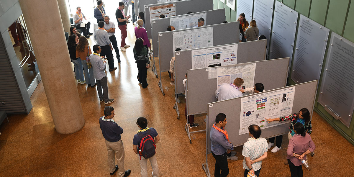 Visitors attending event showcasing research
